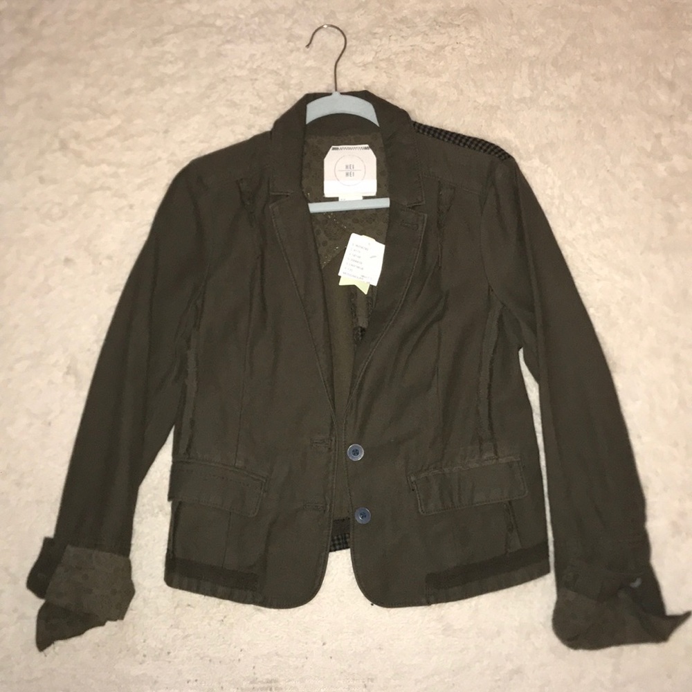 Anthropologie fitted cotton blazer